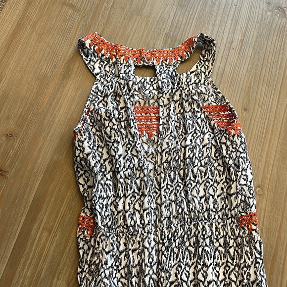 THML Jameson Embroidered Orange and Black Halter Maxi Dress - Picture 8 of 8